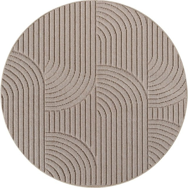 Ayyildiz Flachgewebeteppich Helix Rund Beige Durchmesser: 120 cm - Bild 1