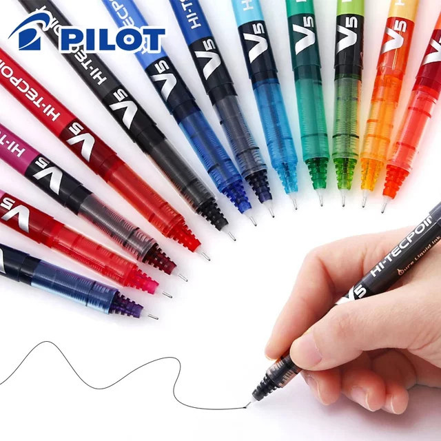 PILOT Gel-Stifte BX-V5 Set mit 0,5 mm Nadelspitze, 3er Pack, Farben: Blau, Schwarz und Mehrfarbig - Bild 1