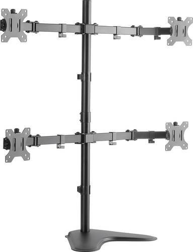 LogiLink BP0046 Quad Monitor Desk Stand 4fach Monitor-Halterung Schwarz für 33,0 cm bis 81,3 cm Monitore mit VESA 100x100 mm - Bild 1