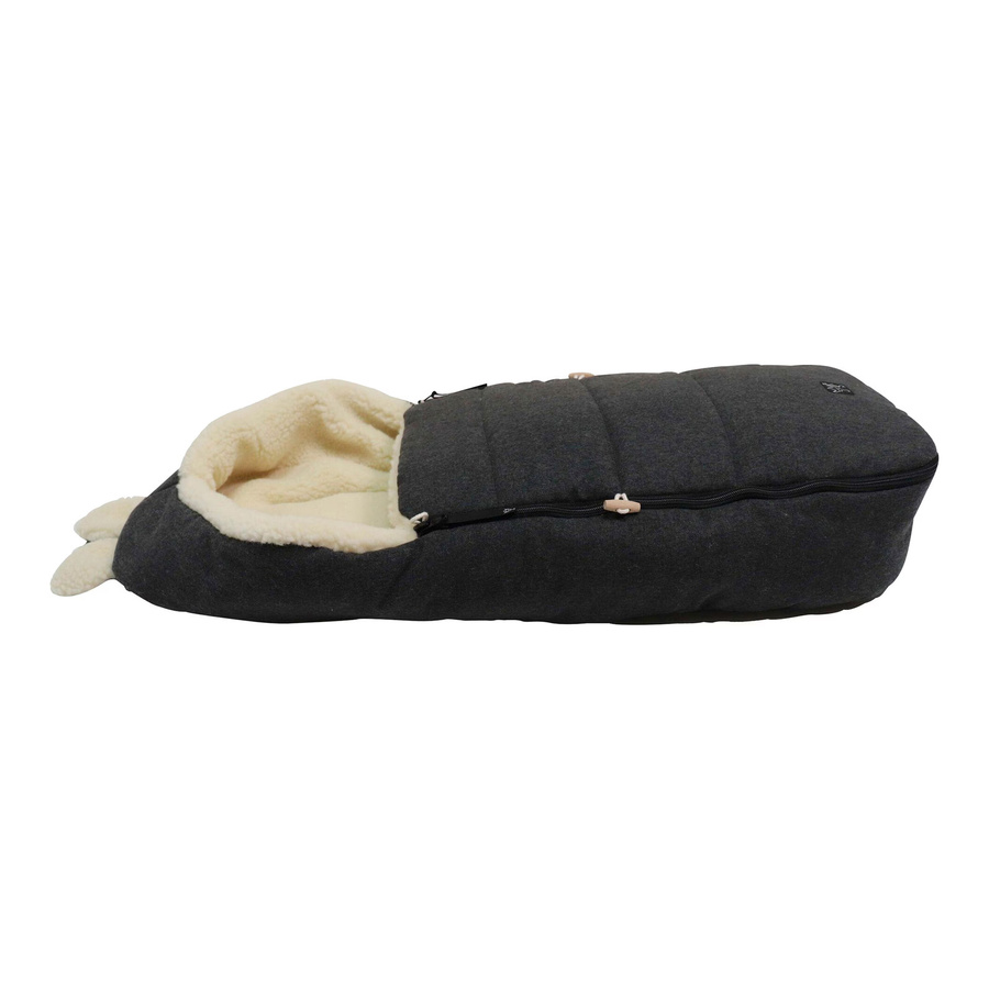 Kaiser Winterfußsack HOODY MAUS WOOL für Babyschalen in Grau mit Wolle - Bild 2