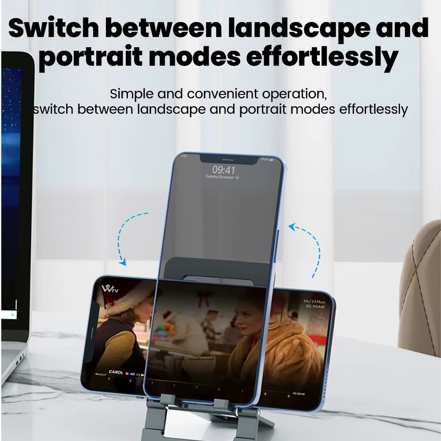 Universelle Handy-Tischhalterung aus Aluminium in Grau, verstellbarer Desktop-Tablet-Halter und ultradünner Handyständer von elough - Bild 6