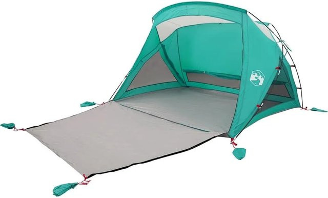 vidaXL Strandzelt für 2 Personen in Grün, wasserdicht aus Polyester und Glasfaser, B/T/H: 256 x 162 x 157,5 cm - Bild 1