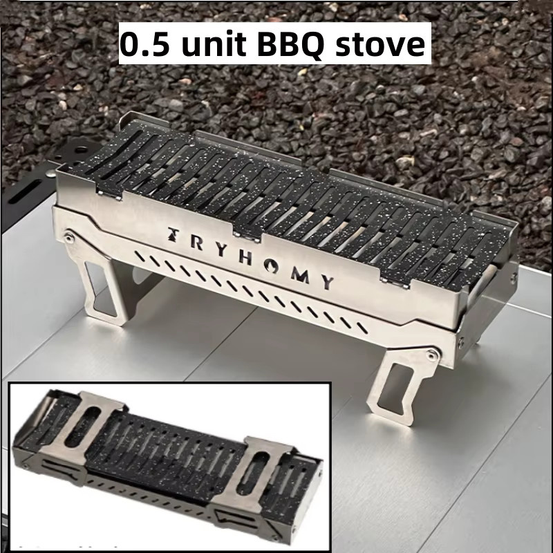 SmiloDon IGT Camping Grillherd aus Edelstahl in Silber, Tischgrill für Outdoor und Camping, B/T/H: 36,0 x 13,5 x 12,5 cm - Bild 3