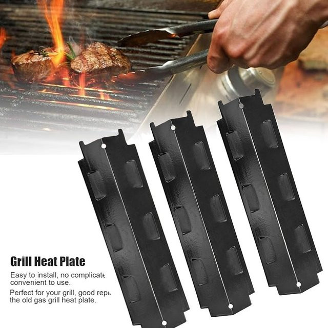 ShineTrip Edelstahl Grill Wärmezelte als Ersatz für Gasgrill Brenner Abdeckung und Flammenbändiger in Silber und Schwarz - Bild 1