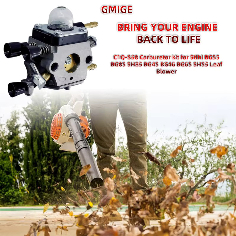 Vergaser Zama C1Q-S68 für Stihl Laubbläser und Häcksler BG45 BG46 BG55 BG65 BG85 SH55 SH85 Ersatzteil Silber - Bild 3