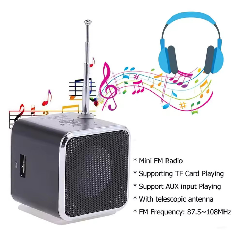 AyeBeau Mini Bluetooth-Lautsprecher mit FM-Radio und MP3-Player als tragbare kabellose Soundbox - Bild 2