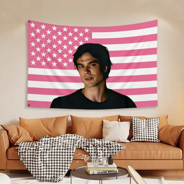 D-Damon S-Salvatore Rosa Flagge als Wanddekoration in Pink, B/H: 40 x 60 cm - Bild 1