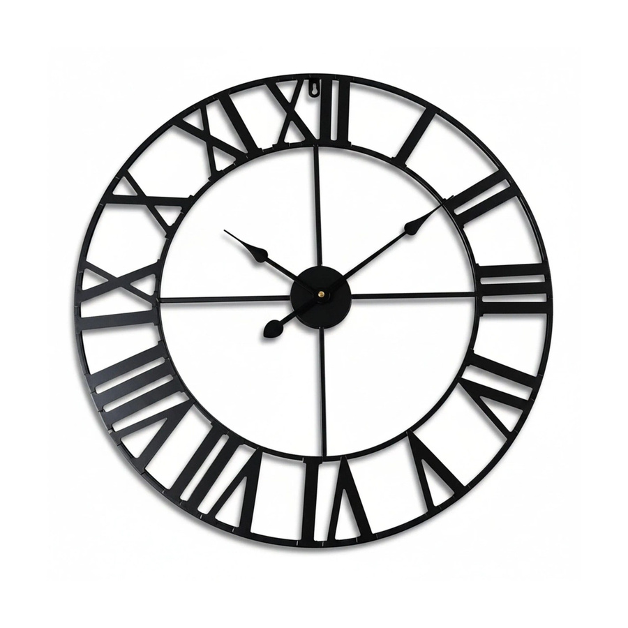 Relaxdays Wanduhr aus Eisen in Schwarz mit römischen Zahlen im industriellen Design, Durchmesser: 60 cm, Tiefe: 3,5 cm - Bild 2