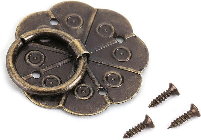 20 Stück CosyHome Eisen Möbelgriff Ringzug in Gold und Braun, B/B: 3 x 3 cm - Bild 1