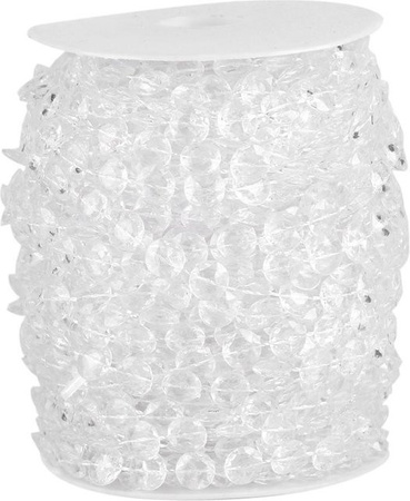 mfySpace Acryl Kristall Perlen Girlande Transparent, 30 m Länge für Hochzeit und DIY Deko