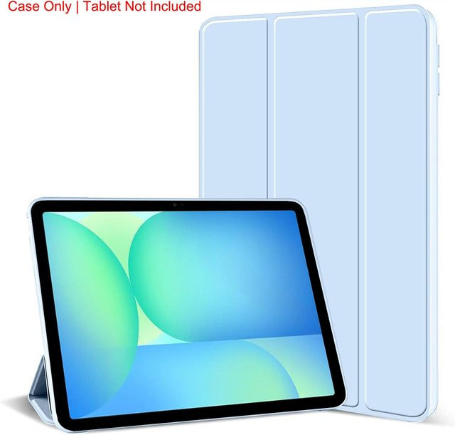 Samsung Galaxy Tab S10 und S10 FE Schutzhülle aus PU-Leder mit magnetischer Dreifach-Klapphülle in Blau - Bild 1