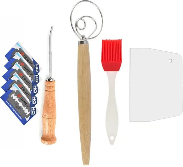 Upors Brotmesser und Teigwerkzeug aus Holz und Silber - Bild 1