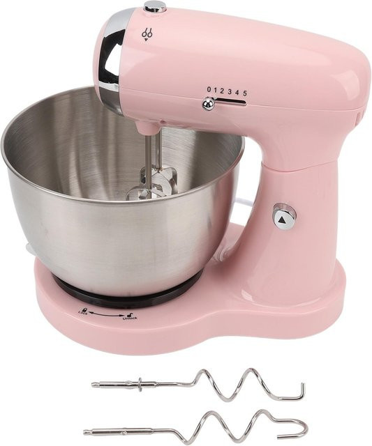 Elektrische Küchenmaschine Aimo aus Edelstahl mit 5 Geschwindigkeiten, 3,2 l Volumen in Silber oder Pink - Bild 1