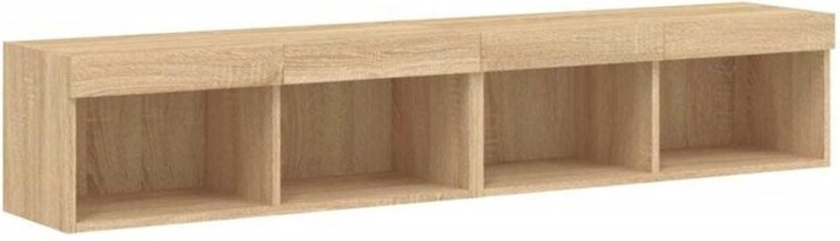 Vidaxl TV-Schrank Set mit LED-Leuchten aus Holzwerkstoff in Sonoma-Eiche, 2 Stück, B/T/H: 80 x 30 x 30 cm - Bild 1
