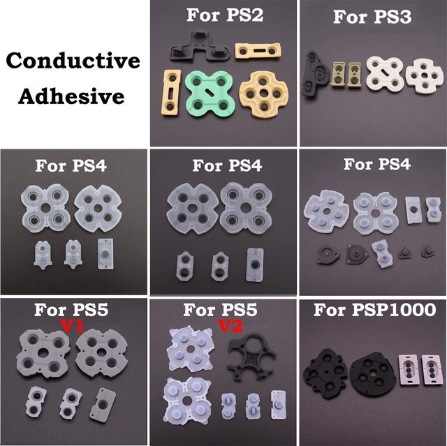 TingDong 5er Set Ersatz Leitfähige Silizium Pads für PlayStation PS2 PS3 PS4 und PSP1000 Controller Reparatur Teile - Bild 1