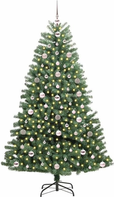 vidaXL Künstlicher Weihnachtsbaum Grün mit 300 LEDs, kegelförmig, Höhe: 180 cm - Bild 1