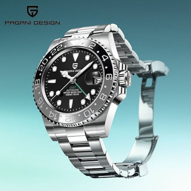 PAGANI DESIGN Armbanduhr, GMT, Mechanisch, Edelstahl, Saphirglas, Herren - Bild 1