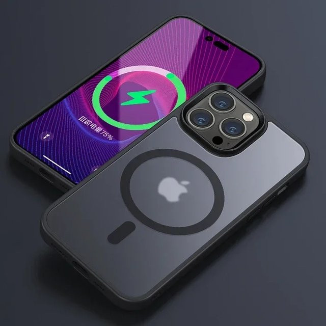 EIENACOCO Magnetische Handyhülle für iPhone 17 16 15 14 13 12 Pro Max Plus, Mattiert und Transluzent, Kompatibel mit MagSafe, Farben: Transparent, Blau, Schwarz - Bild 1