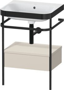 Duravit Möbelwaschtisch-Kombi Happy D.2 Plus in Weiß mit Keramik und 1 Schublade, B/T: 57,5 x 49 cm - Bild 1
