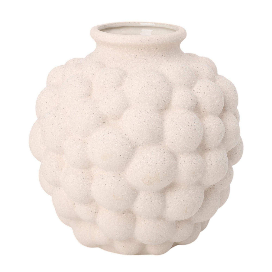 House of Nature Vase Puerto Cortés aus Keramik in Off White mit Blasendesign, Höhe: 31 cm - Bild 1