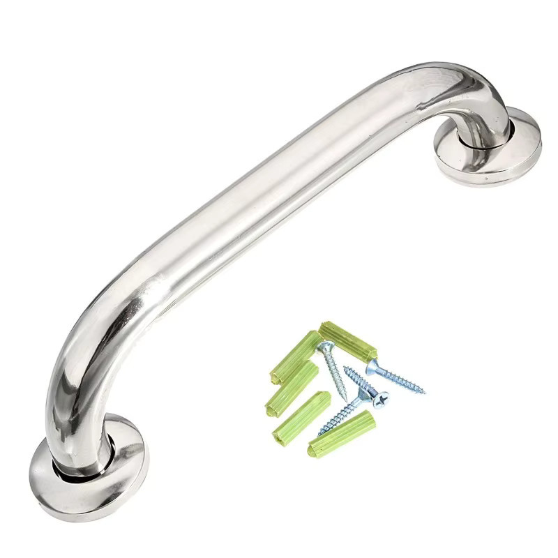 2er-Set Haltegriffe für Bad und Dusche aus Edelstahl in Silber, Wandmontage, gerade Form - Bild 2