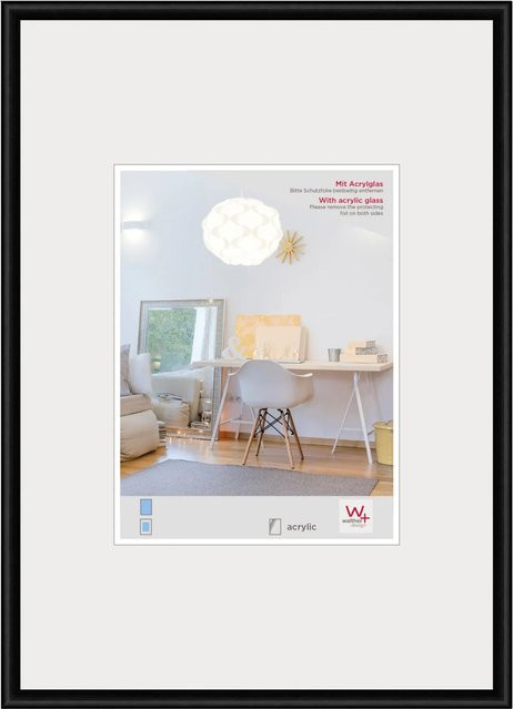 Walther Design New Lifestyle Kunststoff Bilderrahmen mit Kunstglas in Schwarz, B/H: 13 x 18 cm - Bild 1