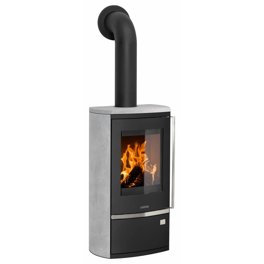 Justus Kaminofen Reno R Speckstein in Schwarz/Grau mit 6 kW Leistung - Bild 2