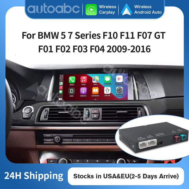 AUTOABC Kabellose CarPlay und Android Auto Schnittstelle mit Airplay und Mirror Link sowie GPS für BMW NBT EVO 1 2 3 4 5 6 7 Serie in Schwarz - Bild 1