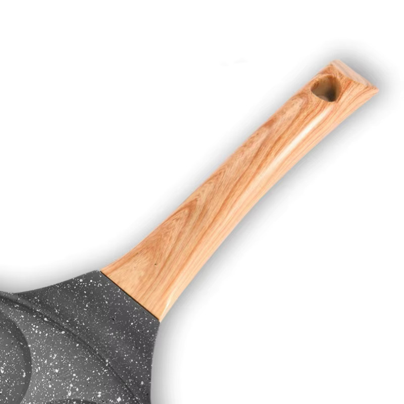 JUSTINLAU Antihaft Pfannkuchenpfanne mit sieben Löchern aus Aluminiumlegierung in Schwarz mit Bakelit-Griff - Bild 5