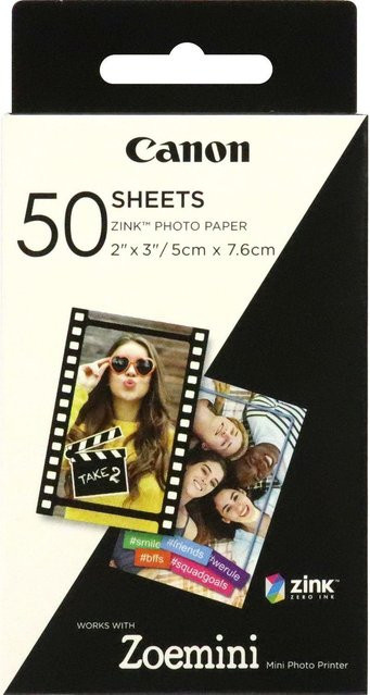 Canon Zink Fotopapier ZP-2030 in Weiß, 50 Blatt - Bild 1