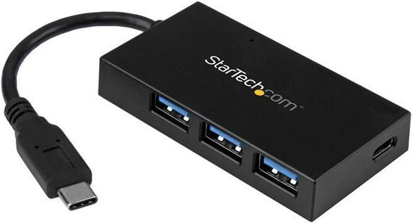 StarTech.com USB-C Hub mit 4 Ports: 1x USB-C und 3x USB-A, USB 3.1 Gen 1 SuperSpeed USB 3.0, Schwarz, HB30C3A1CFB - Bild 1