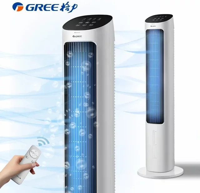 Gree Turmventilator mit Luftbefeuchter und Fernbedienung, Tragbare Klimaanlage in Weiß - Bild 1