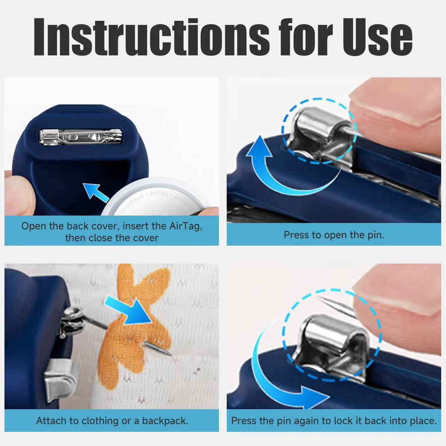 FancyWrist Silikon-Schutzhülle für Airtag in Pink, wasserfester Ortungshalter mit Pin-Tracker-Funktion für Kinder - Bild 3