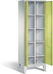 C+P Wäsche-Spind Classic in Viridingrün mit lichtgrauem Korpus, H 185 cm x B 61 cm x T 50 cm - Bild 1