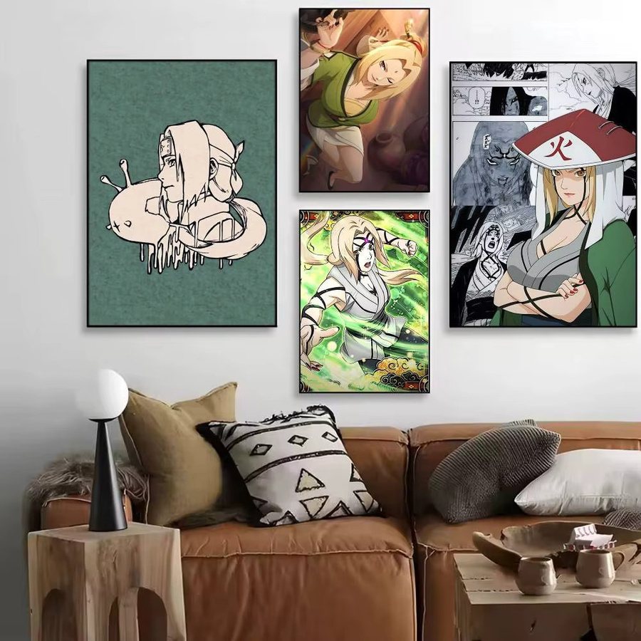 Naruto Tsunade Anime Poster als Vintage Wandkunst Illustration in Mehrfarbig - Bild 2