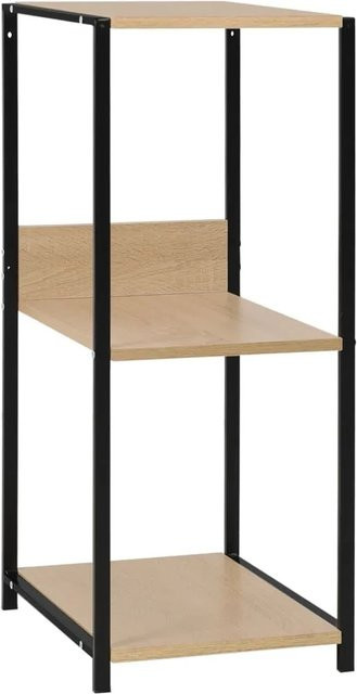 vidaXL Kleines Bücherregal im Industrial Design aus Holz und Metall, Schwarz und Braun, B/T/H: 33,5 x 39,6 x 79,7 cm - Bild 1