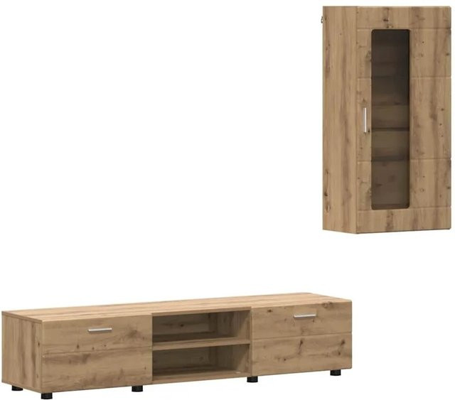 vidaXL TV-Schrankset mit Schubladen in Artisan-Eiche, Braun, B/T/H: 150,0 x 39,0 x 30,0 cm - Bild 1