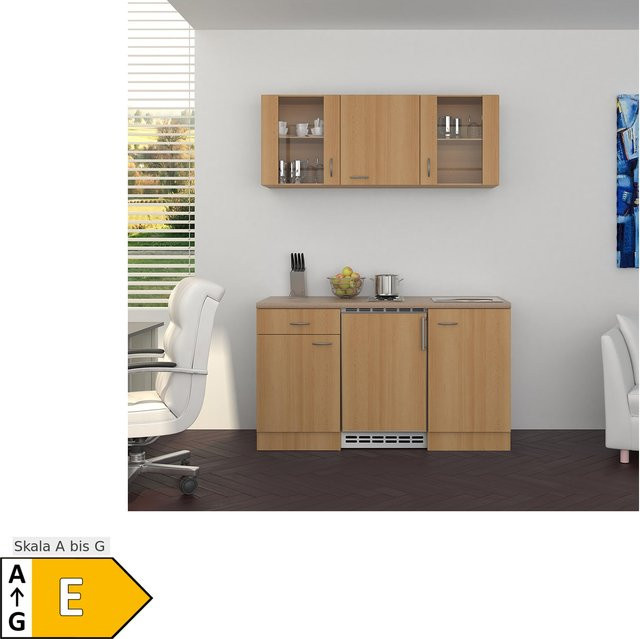 Flex-Well Küchenzeile Nano mit Schranktüren und Schubladen Breite: 150 cm, Höhe: 82 cm, Tiefe: 57 cm - Bild 1