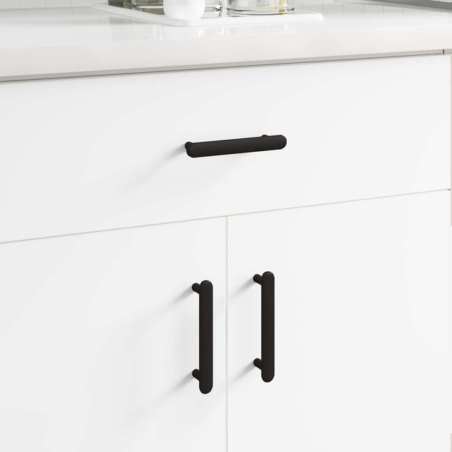 Schrankgriff Set aus Eisen von VD Home Furnishing in Schwarz Matt, 2 Stück, B/H/T: 121 x 16,6 x 28,3 mm - Bild 1