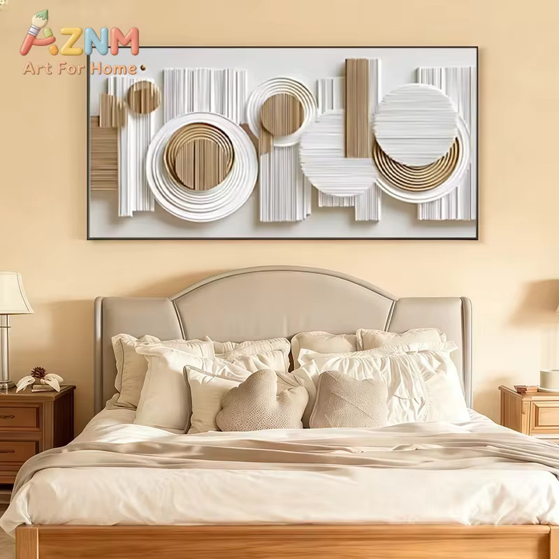 AZNM Wanddekoration 2D Flat – Minimalistisches geometrisches Leinwandgemälde in Mehrfarben, abstraktes Design, rechteckig - Bild 3