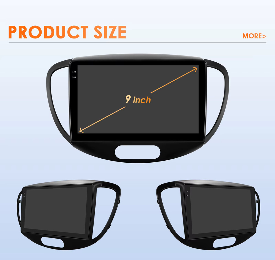Hizpo Android 14 Auto Radio für Hyundai i10 2007-2013 mit GPS, CarPlay und DSP, Schwarz - Bild 4