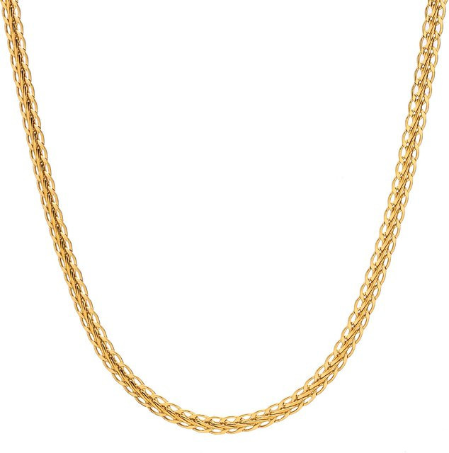 RUIYI Halskette und Armband, 18K vergoldeter Titanstahl, Gold, Unisex - Bild 1