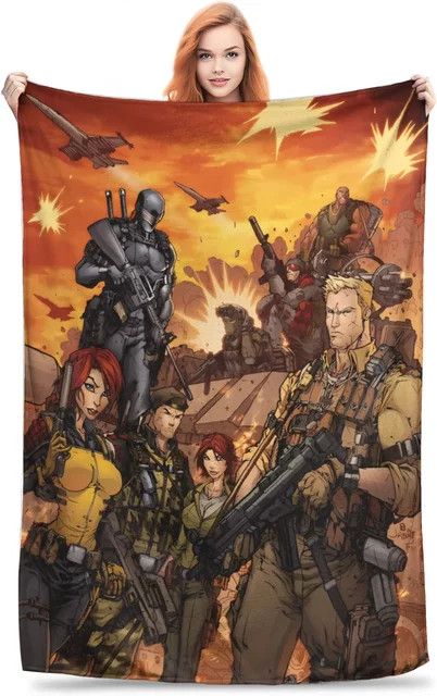 GI Joe Flanell-Überwurfdecke superweiche Winter-Tagesdecke für Couch und Stuhl - Bild 1
