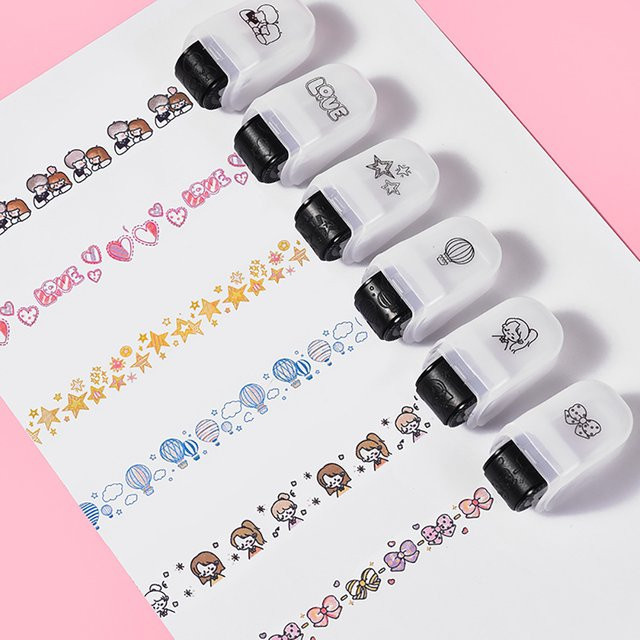 Niedriger Cartoon Roller Seal Stempel für Bastelbedarf und Briefpapier aus Kunststoff - Bild 1