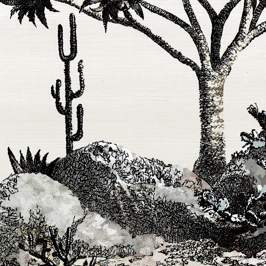 Nobilis Mural Yucca Wandtattoo mit floralem Design in Schwarz, Grau und Multicolour - Bild 2