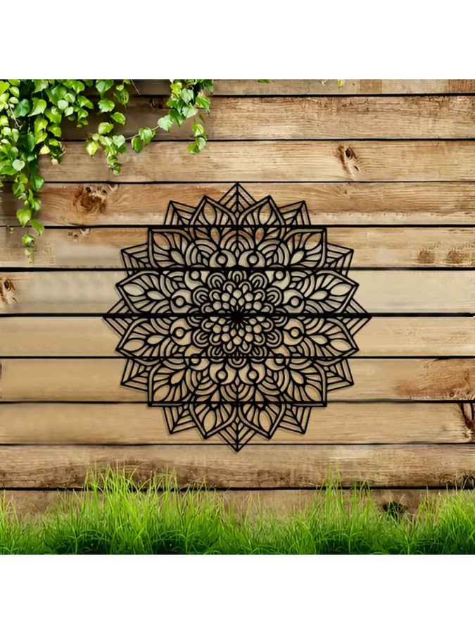 CIFBUY Mandala Metall-Wandkunst Lotus-Skulptur zur Wandmontage für moderne Heimdekoration - Bild 4