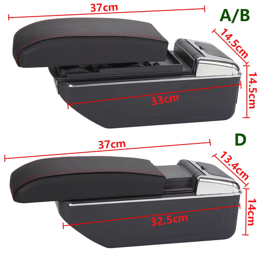 CNDI Armlehnenbox für Peugeot 208 (2012–2018) in Schwarz mit großem Aufbewahrungsraum und Aschenbecher - Bild 2
