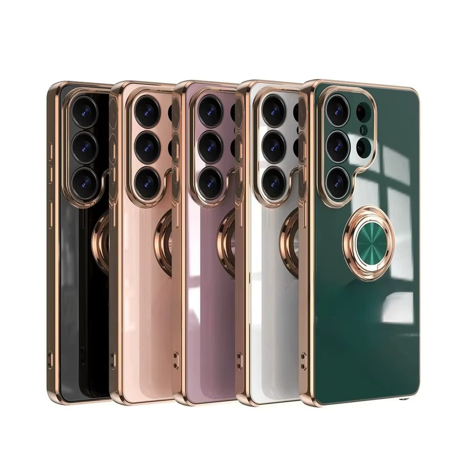 Stoßfeste Samsung Handyhülle mit 360 Grad rotierendem Metallringhalter in Pink - Bild 3