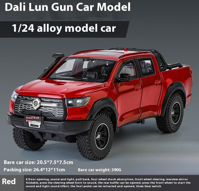 Great Wall Motor GWM Cannon POER Off Road SUV, Automodell, 1:24, rot, mit Licht und Sound, ab 14 Jahren - Bild 1