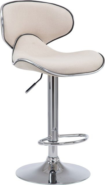 CLP Barhocker Las Vegas V2 mit Stoffbezug in Beige, Höhenverstellbarer Thekenhocker mit Fußstütze und Trompetenfuß - Bild 1